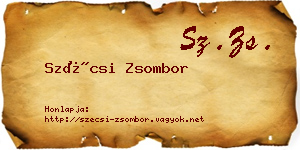 Szécsi Zsombor névjegykártya