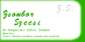zsombor szecsi business card