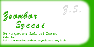 zsombor szecsi business card